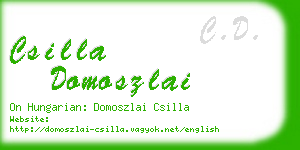 csilla domoszlai business card